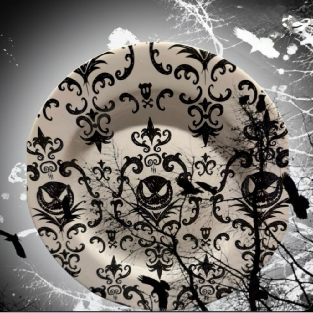 JACK SKELLINGTON Nightmare Before Christmas HAUNTED MANSION 4 Plate Set 8"